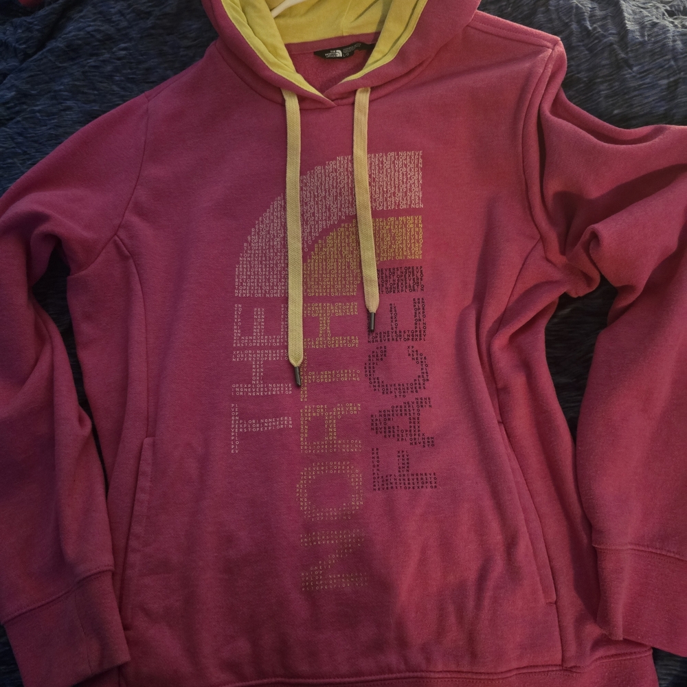 The North Face Pink and Yellow Hoodie